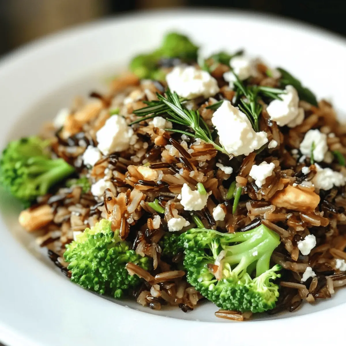 Fromage de chèvre au romarin et riz sauvage réconfortant