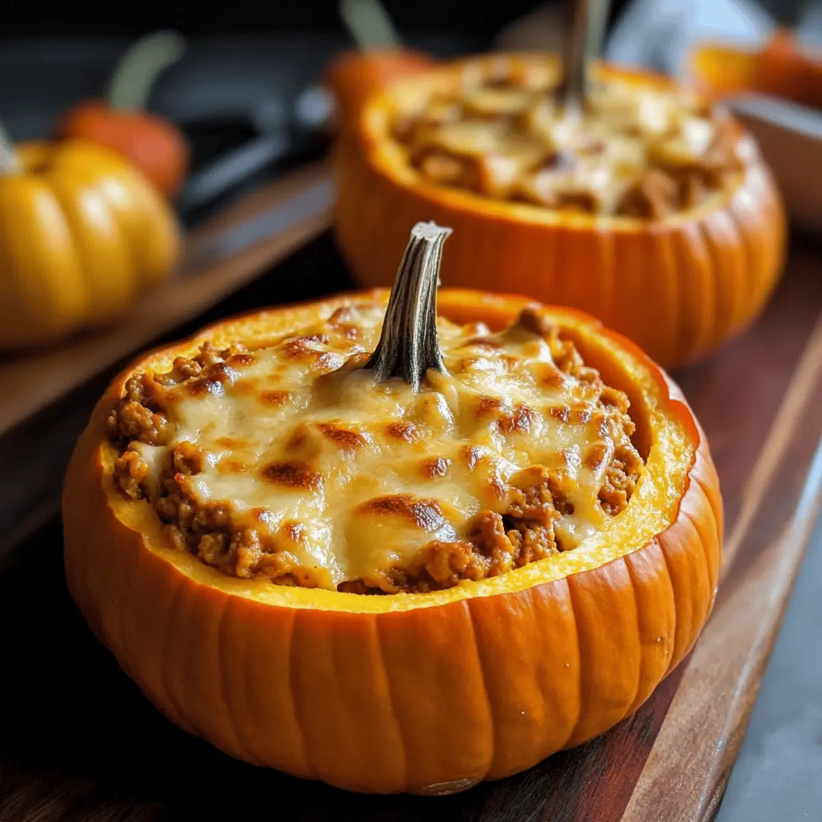 Trempette de taco à la citrouille dans une mini citrouille