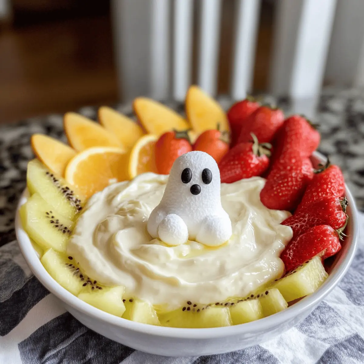 Tremblotant yaourt grec trempette aux fruits pour Halloween