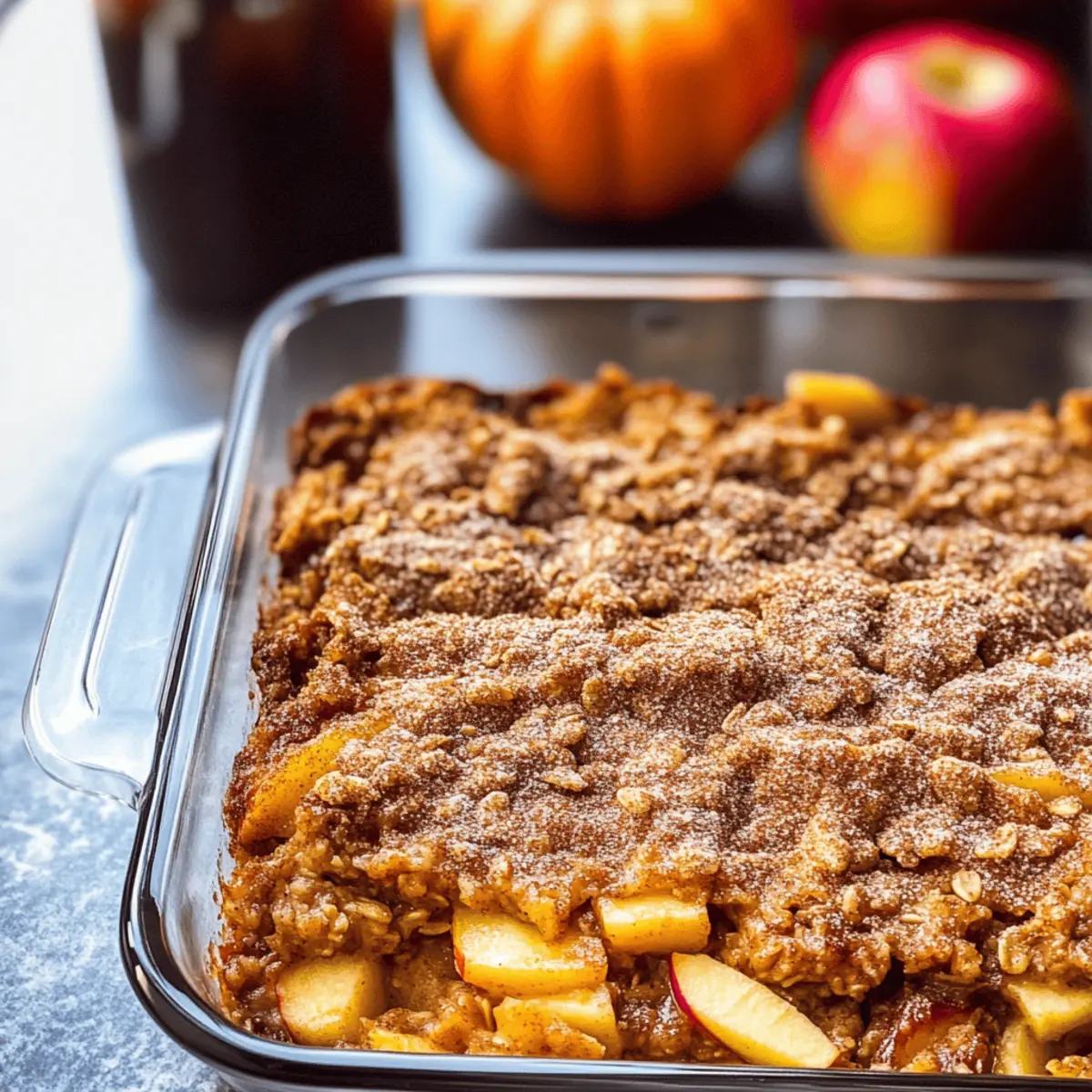Flocons d'avoine cuits à la citrouille et aux pommes réconfortants