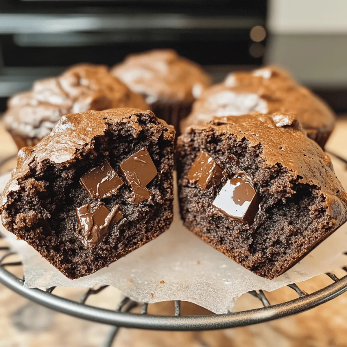 Muffins au chocolat noir et au levain irrésistibles