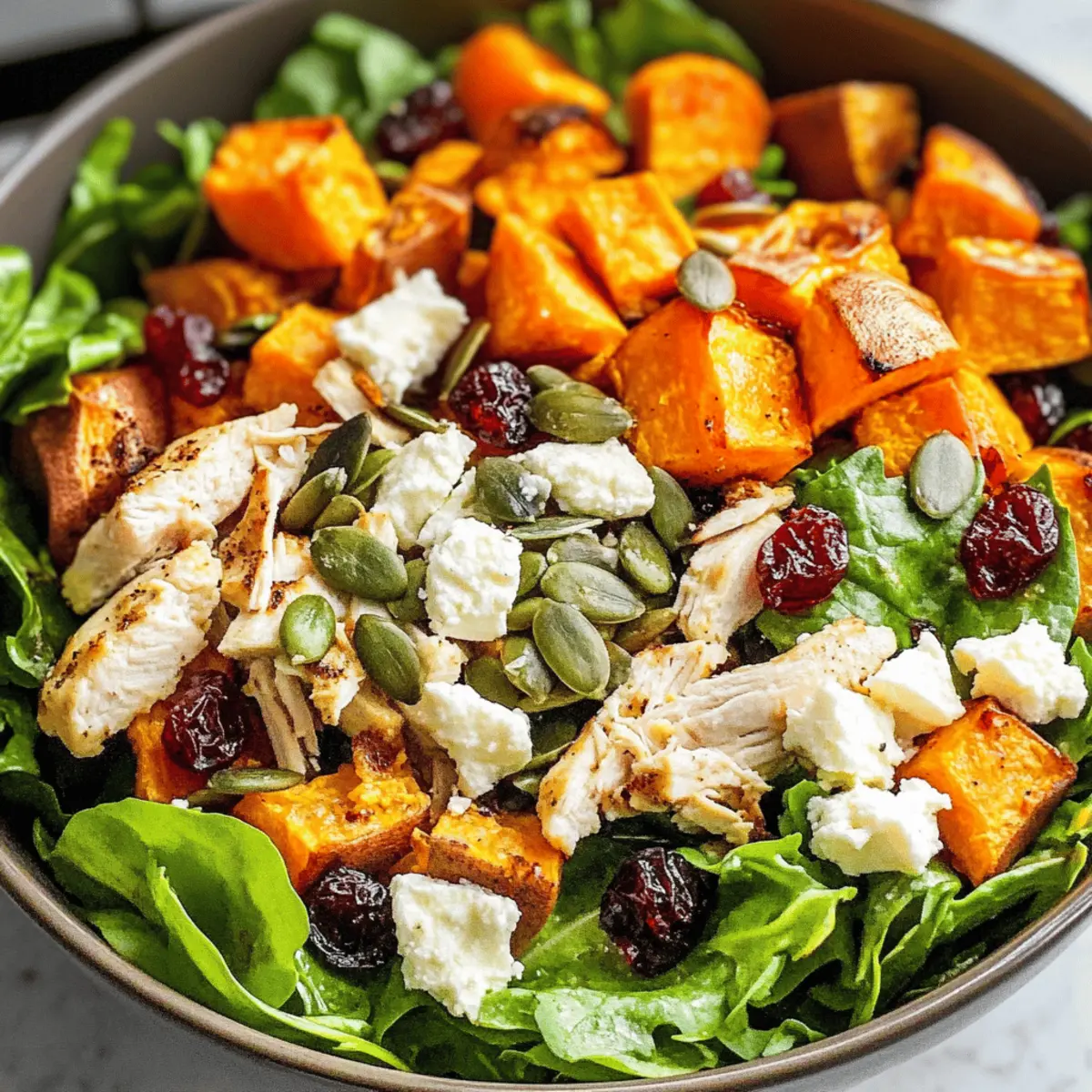 Salade d'automne hachée avec poulet réconfortante