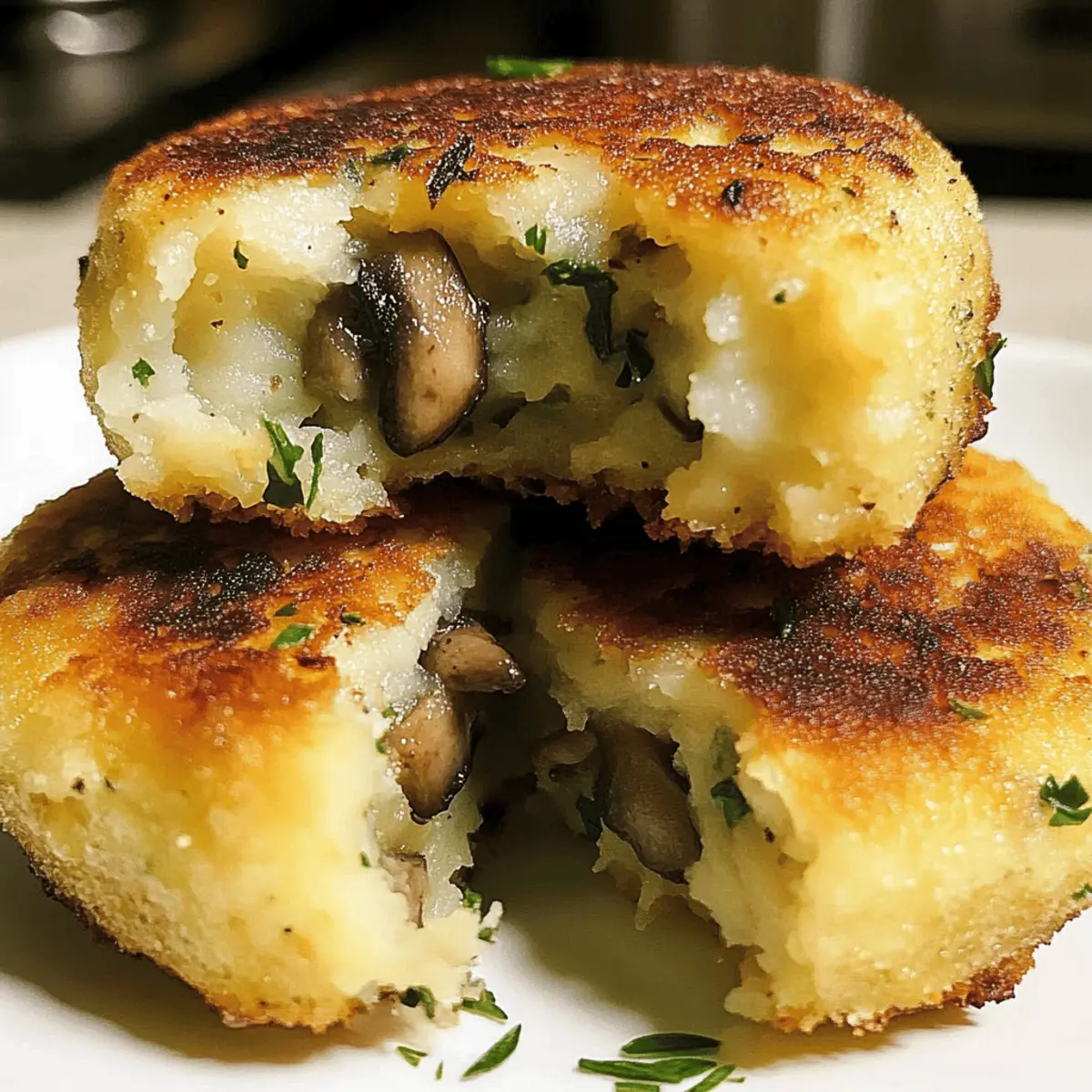 Galettes de pommes de terre farcies aux champignons savoureuses