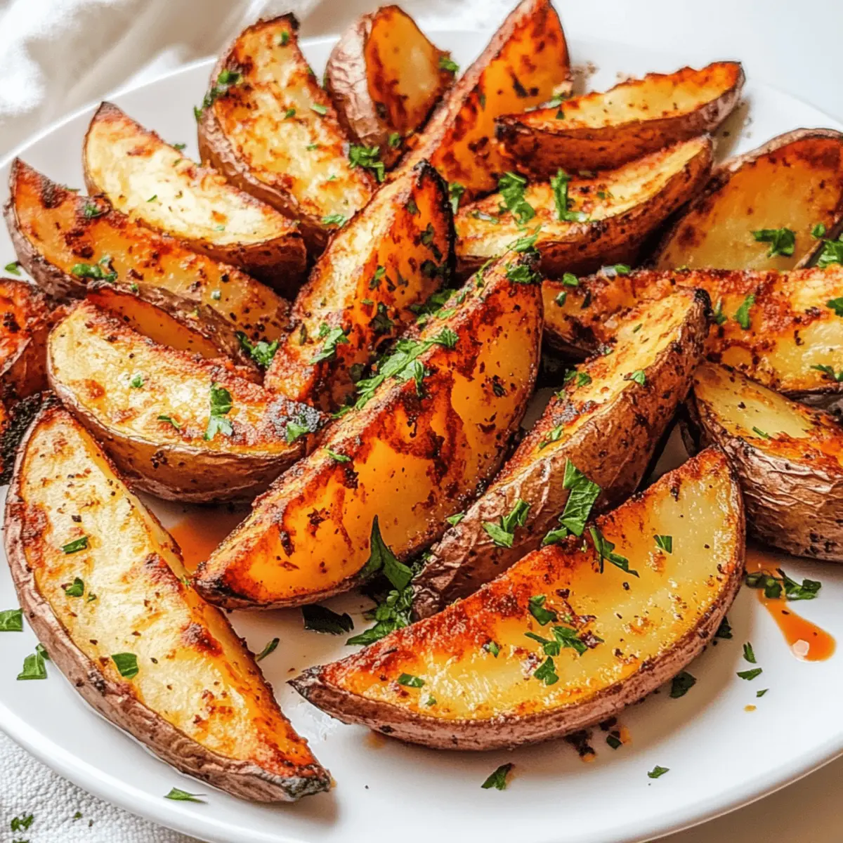 Quartiers de pommes de terre au four croustillants