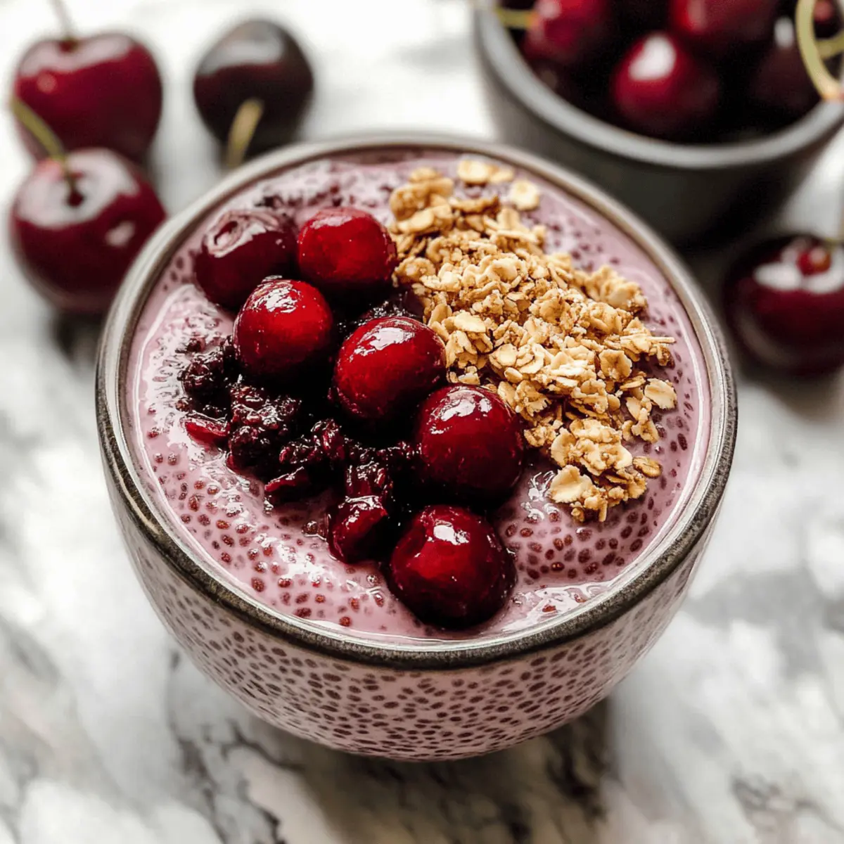 Pudding aux cerises et graines de chia crémeux