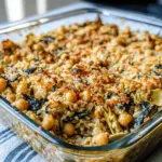 Casserole de pois chiches, riz brun, ép spinach, artichaut