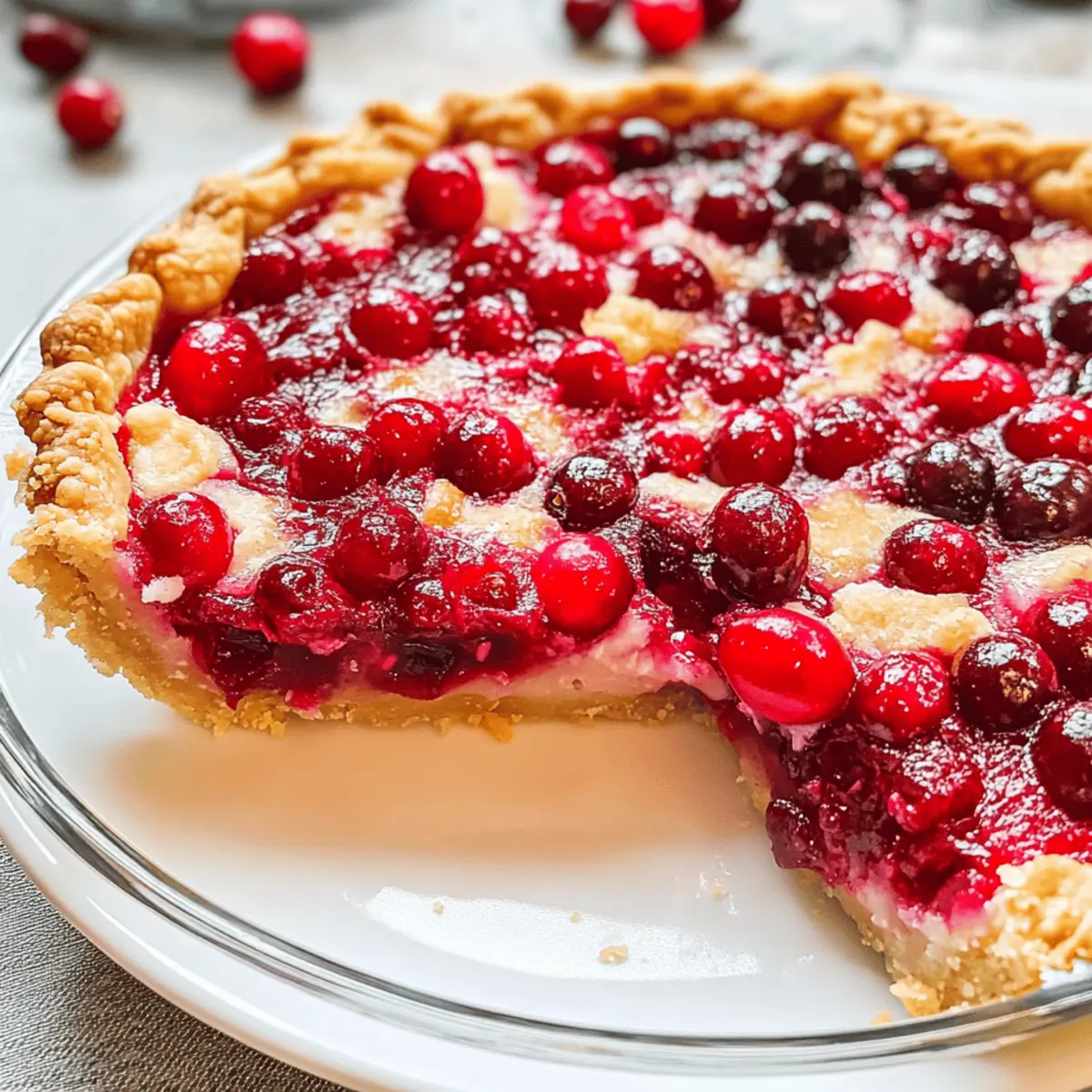 Tarte sans croûte aux canneberges rapide et délicieuse