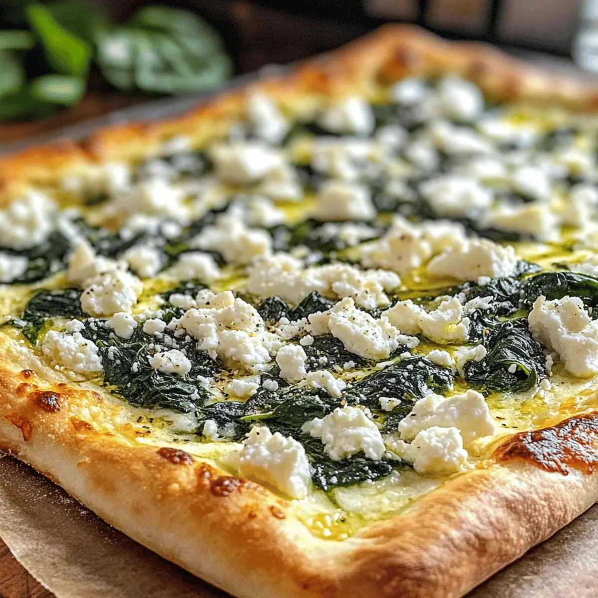 Pizza blanche aux épinards et à l’ail rôti grec parfaite