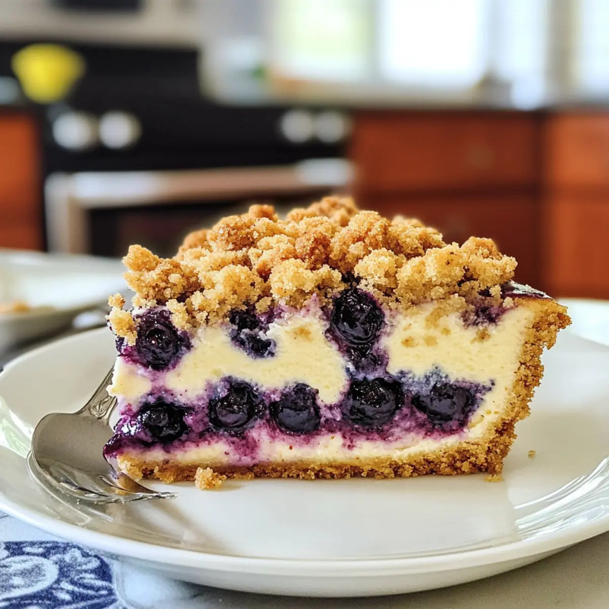 Gâteau aux miettes de cheesecake aux myrtilles irrésistible