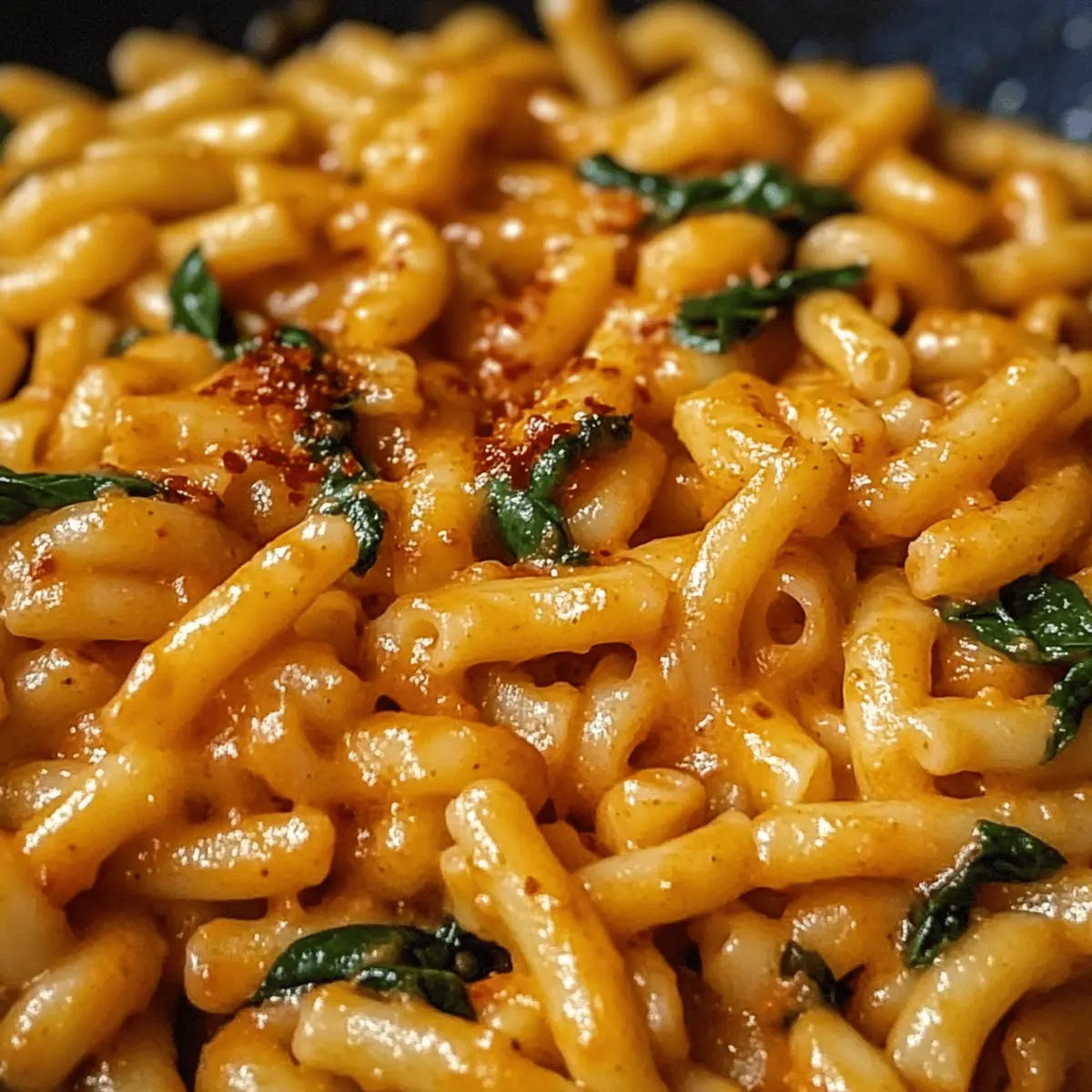 Cavatelli crémeux au basilic et piments calabrais rapide