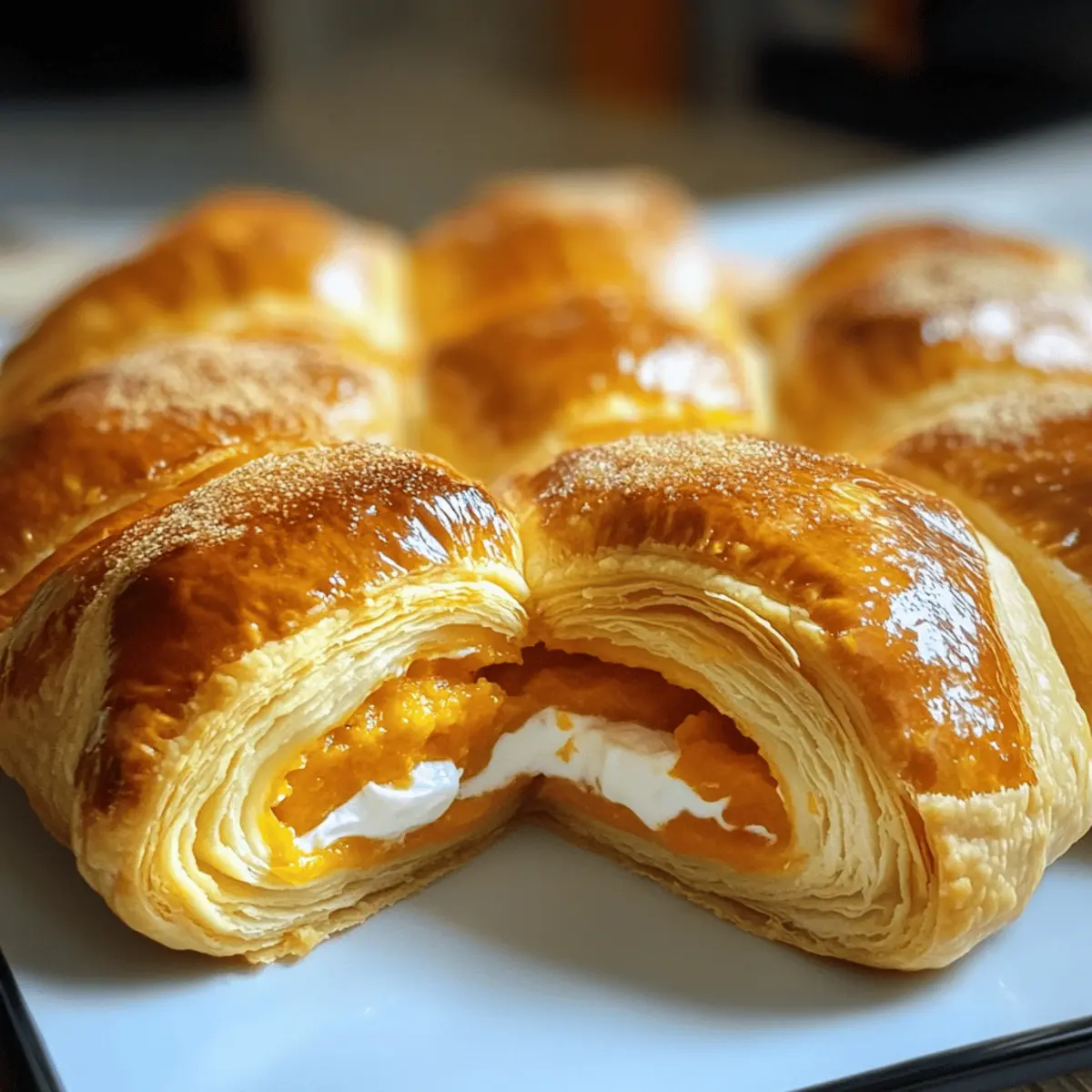 Crescent de citrouilles avec fromage à la crème et tarte à la citrouille