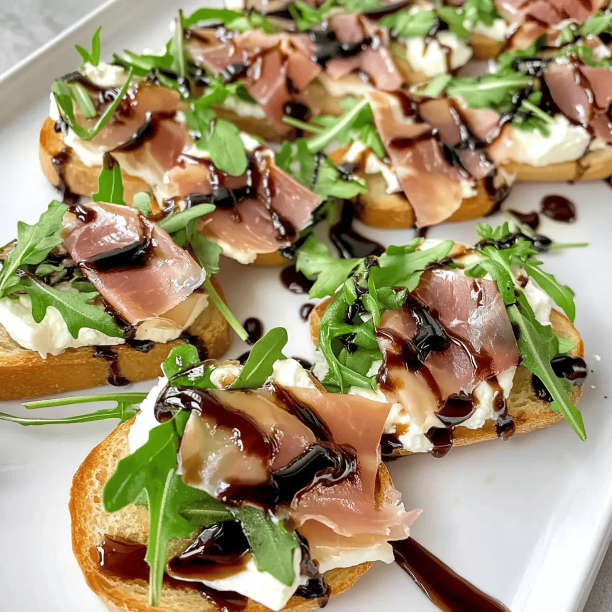 Crostini au Boursin, prosciutto et roquette délicieux