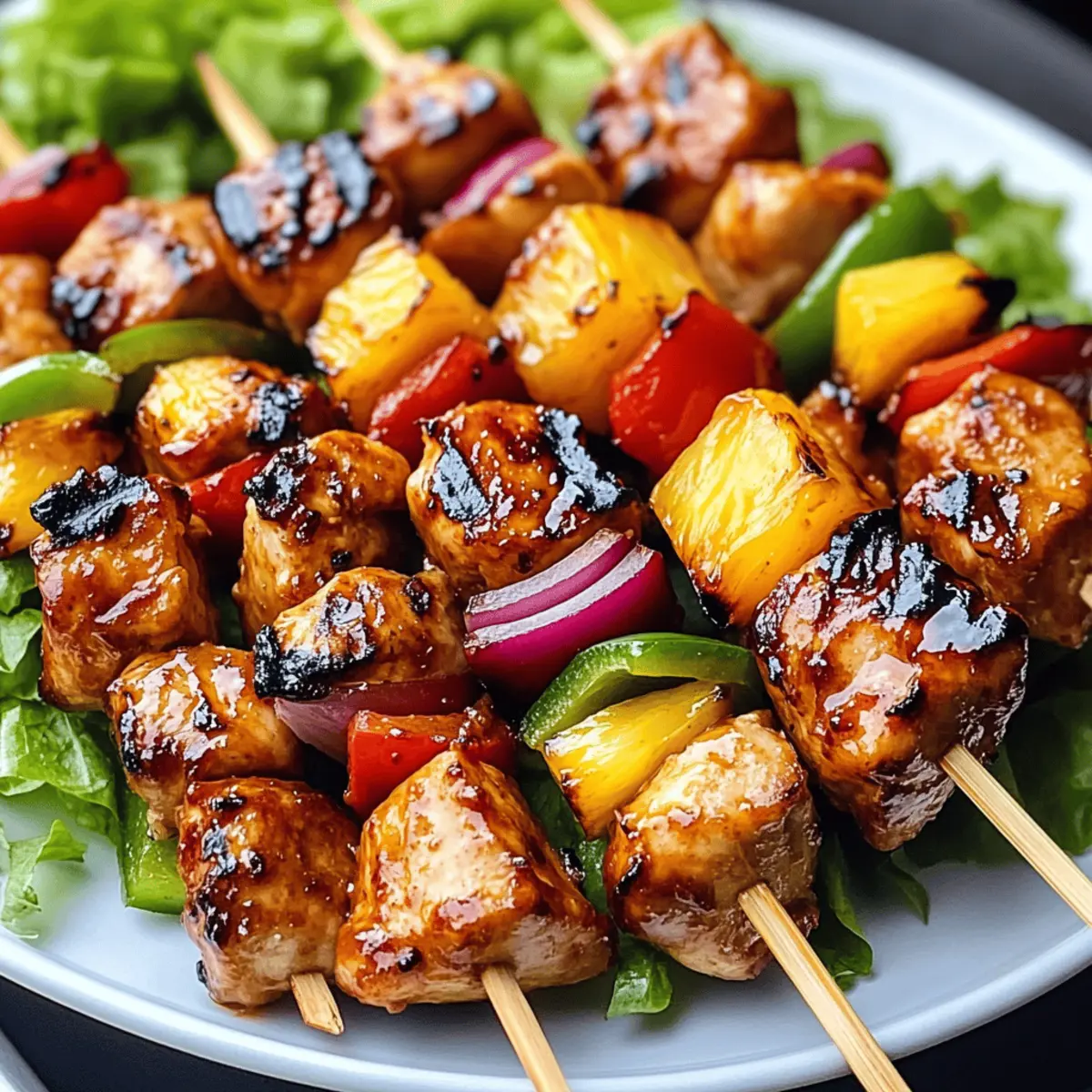 Brochettes de poulet à l’ananas BBQ pour l’été