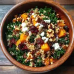 Salade de grains de récolte d'automne avec canneberges