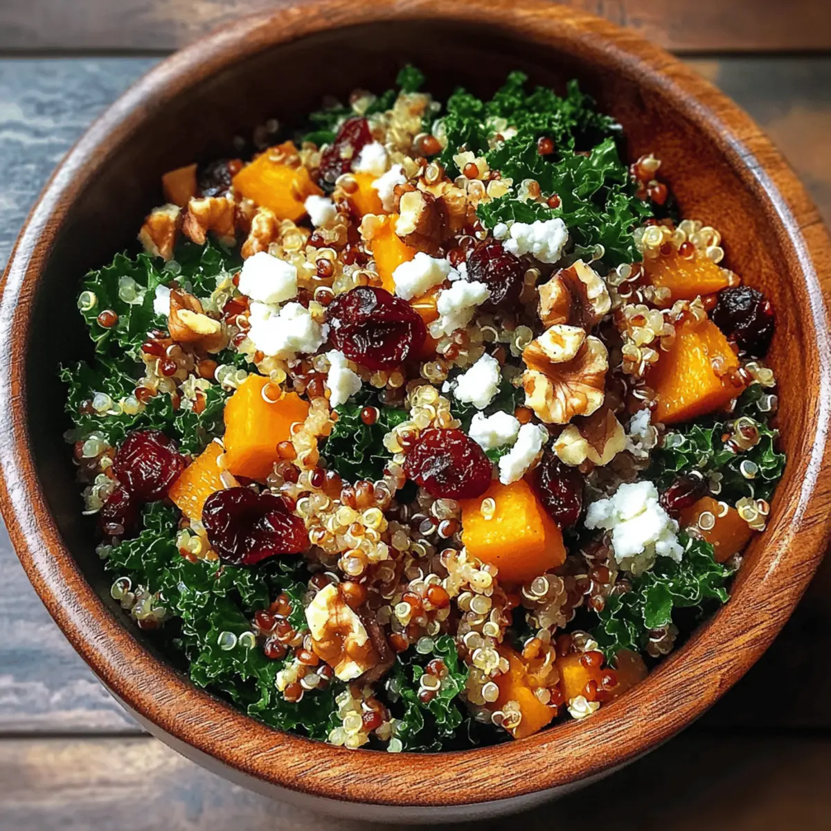 Salade de grains de récolte d’automne avec canneberges savoureuse